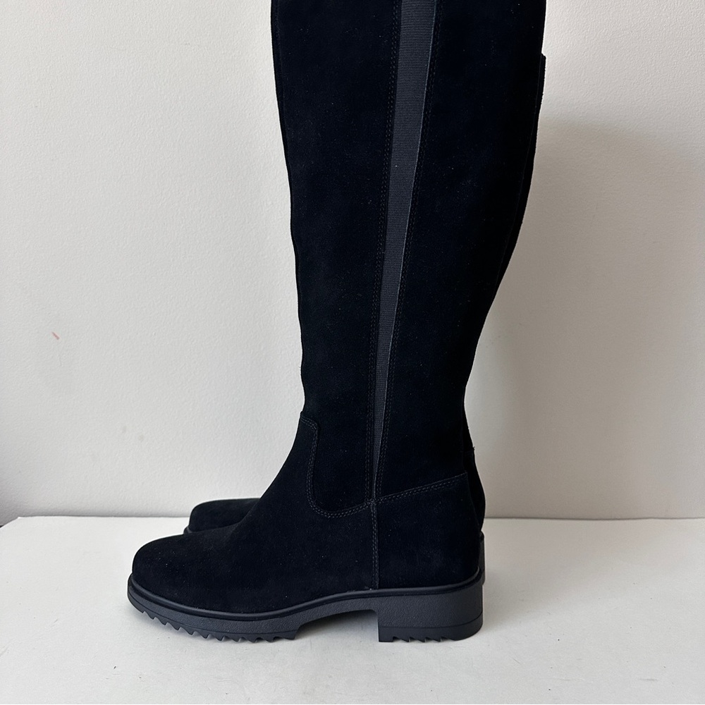 NEW Blondo Ciana Black Suede Waterproof Knee High Woman's Riding Boots, Sz 8M